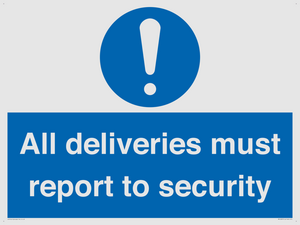 MV12837: All deliveries must report to security