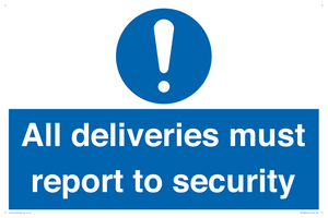 MV12837: All deliveries must report to security