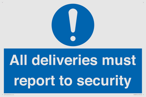 MV12837: All deliveries must report to security
