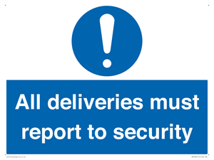 MV12837: All deliveries must report to security