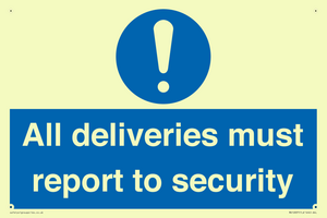 MV12837: All deliveries must report to security