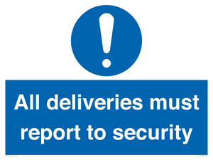 MV12837: All deliveries must report to security