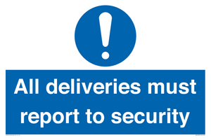 MV12837: All deliveries must report to security