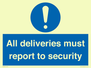 MV12837: All deliveries must report to security