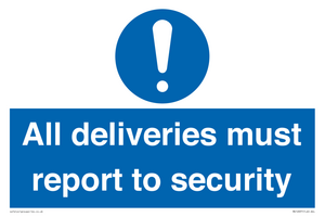 MV12837: All deliveries must report to security