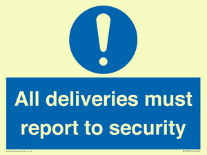 MV12837: All deliveries must report to security