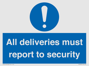 MV12837: All deliveries must report to security