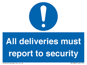 MV12837: All deliveries must report to security