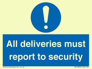 MV12837: All deliveries must report to security