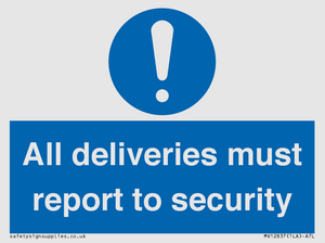 MV12837: All deliveries must report to security