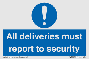 MV12837: All deliveries must report to security
