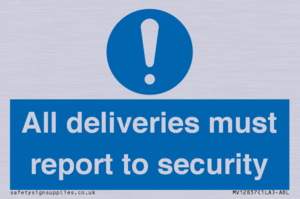 MV12837: All deliveries must report to security