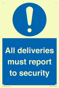 MV12837: All deliveries must report to security
