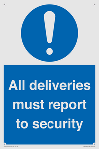 MV12837: All deliveries must report to security