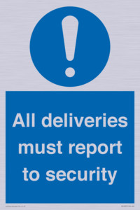 MV12837: All deliveries must report to security