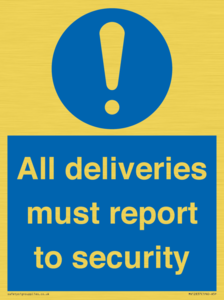 MV12837: All deliveries must report to security