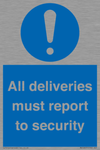 MV12837: All deliveries must report to security