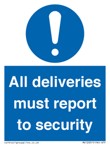 MV12837: All deliveries must report to security