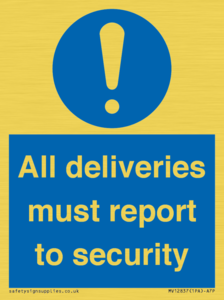MV12837: All deliveries must report to security