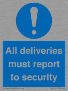 MV12837: All deliveries must report to security