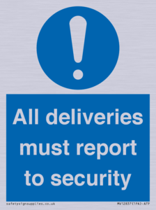 MV12837: All deliveries must report to security