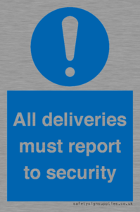 MV12837: All deliveries must report to security