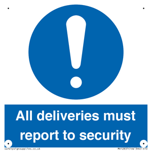 MV12837: All deliveries must report to security