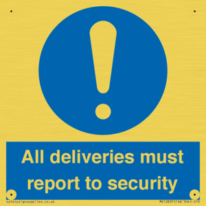 MV12837: All deliveries must report to security