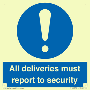 MV12837: All deliveries must report to security