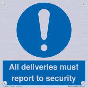 MV12837: All deliveries must report to security