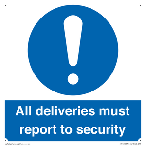 MV12837: All deliveries must report to security
