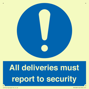 MV12837: All deliveries must report to security