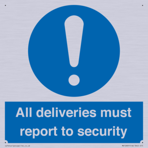 MV12837: All deliveries must report to security