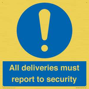 MV12837: All deliveries must report to security