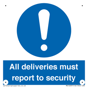 MV12837: All deliveries must report to security