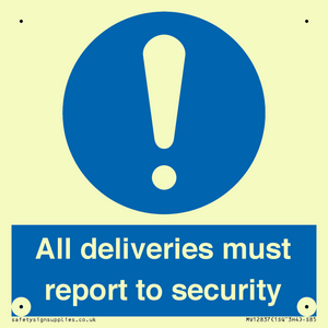 MV12837: All deliveries must report to security