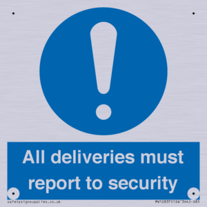 MV12837: All deliveries must report to security