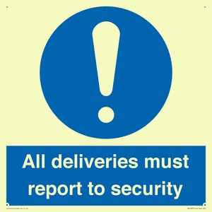 MV12837: All deliveries must report to security
