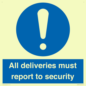 MV12837: All deliveries must report to security