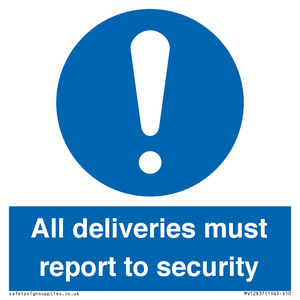 MV12837: All deliveries must report to security