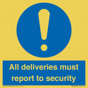MV12837: All deliveries must report to security
