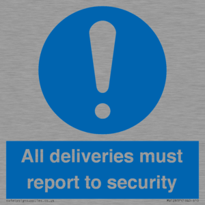 MV12837: All deliveries must report to security