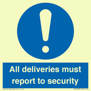 MV12837: All deliveries must report to security