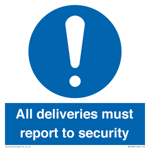 MV12837: All deliveries must report to security