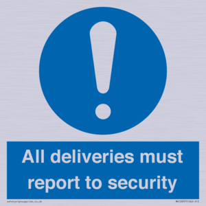 MV12837: All deliveries must report to security