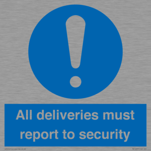 MV12837: All deliveries must report to security