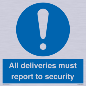 MV12837: All deliveries must report to security
