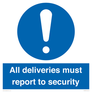 MV12837: All deliveries must report to security