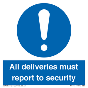MV12837: All deliveries must report to security