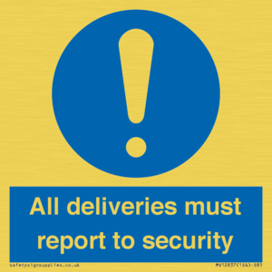 MV12837: All deliveries must report to security